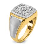 IBGoodman 10k Two-tone Men's Polished and Satin 1 Carat A Quality Diamond Square Cluster Ring - Image 8