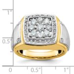 IBGoodman 10k Two-tone Men's Polished and Satin Square Cluster Ring Mounting - Image 3