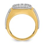 IBGoodman 14k Two Tone 1 carat Lab Grown Diamond VS/SI+ G+ Complete Men's Polished and Satin Cluster Ring - Image 2