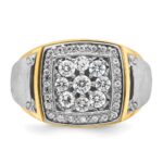 IBGoodman 14k Two-tone Men's Polished and Satin Square Cluster Ring Mounting - Image 6