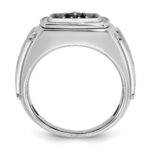 14k White Gold IBGoodman Men's Polished and Satin Ring Mounting - Image 2