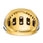 IBGoodman 10k Two-tone Men's Polished and Grooved 3-Row Cluster Ring Mounting - Image 7