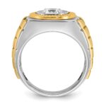 14k Two-tone IBGoodman Men's Polished and Textured Ring Mounting - Image 2