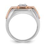 IBGoodman 14k White and Rose Gold with Black Rhodium Men's Polished and Satin 1/3 Carat AA Quality Diamond Ring - Image 2