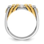 14k Two-tone IBGoodman Men's 1/3 carat Diamond Complete Ring - Image 2