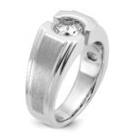 14k White Gold IBGoodman Men's Polished and Satin Diamond Ring Mounting - Image 6
