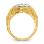 IBGoodman 10k Two-tone Men's Polished and Textured Oval Cluster Ring Mounting - Image 2