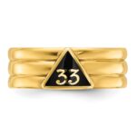 IBGoodman 10k Men's Polished and Grooved with Black Enamel Active 33rd Degree Masonic Ring - Image 4