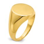 14k IBGoodman 16x14mm Men's Round Signet Ring - Image 6