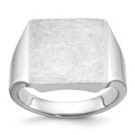 14k White Gold IBGoodman 16x16mm Men's Square Signet Ring