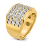 IBGoodman 14k with White Rhodium 1 5/8 carat Lab Grown Diamond VS/SI+ G+ Complete Four Row Men's Ring - Image 6