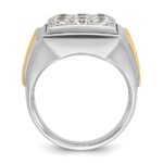 14k Two-tone IBGoodman Men's Polished Square Cluster Ring Mounting - Image 2