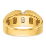 IBGoodman 14k 1 carat Lab Grown Diamond VS/SI+ G+ Complete Polished and Satin Men's Ring - Image 5