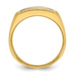 14k IBGoodman Men's Polished and Grooved 3-Row Ring Mounting - Image 2