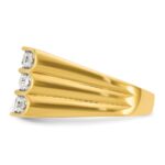 14k IBGoodman Men's Polished and Grooved 3-Row Ring Mounting - Image 5