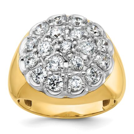 IBGoodman 14k Two-Tone 3 carat Lab Grown Diamond VS/SI+ G+ Complete Men's Cluster Ring