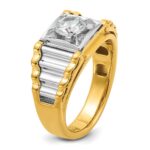 IBGoodman 14k Two-Tone 1 carat Lab Grown Diamond VS/SI+ G+ Polished and Ribbed Complete Men's Ring - Image 6