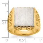 14k Two-Tone Engravable Square Signet ring - Image 7