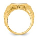 14k Two-Tone Engravable Square with Rounded Corners Signet ring - Image 2