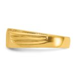 IBGoodman 14k Men's Polished and Grooved 3-Stone 1/5 Carat AA Quality Diamond Ring - Image 5