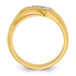 14k IBGoodman Men's Polished Curved Bypass 4-Stone Ring Mounting - Image 2