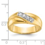 14k IBGoodman Men's Polished Curved Bypass 4-Stone Ring Mounting - Image 3