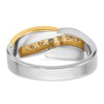 IBGoodman 14k Two-tone Men's Polished and Grooved Curved Bypass Ring Mounting - Image 7