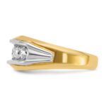 IBGoodman 14k Two-tone Men's Polished and Grooved 5-Stone 1 Carat AA Quality Diamond Ring - Image 5