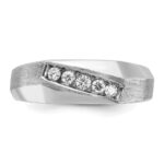 IBGoodman 14k White Gold Men's Polished and Satin 5-Stone 1/4 Carat AA Quality Diamond Ring - Image 6