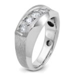 14k White Gold IBGoodman Men's Polished & Satin 5-Stone Ring Mounting - Image 7