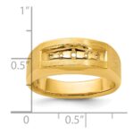 14k IBGoodman Men's Polished and Satin 5-Stone Ring Mounting - Image 3
