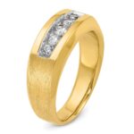 IBGoodman 14k Men's Polished and Satin 5-Stone 1/2 Carat AA Quality Diamond Ring - Image 8