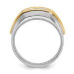 IBGoodman 14k Two-tone Men's Polished 3-Stone 1/2 Carat AA Quality Diamond Ring - Image 2