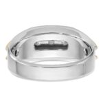 14k Two-tone IBGoodman Men's Polished 3-Stone Ring Mounting - Image 7