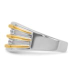 14k Two-tone IBGoodman Men's Polished 2-Row Ring Mounting - Image 5