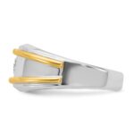 IBGoodman 14k Two-tone 1/2 carat Lab Grown Diamond VS/SI+ G+ Complete Polished Men's Ring - Image 3