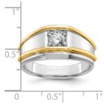IBGoodman 14k Two-tone 1/2 carat Lab Grown Diamond VS/SI+ G+ Complete Polished Men's Ring - Image 7