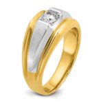 IBGoodman 14k Two-tone 3/8 carat Lab Grown Diamond VS/SI+ G+ Complete Polished and Satin Men's Ring - Image 5