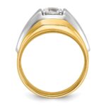 IBGoodman 14k Two-tone 1 carat Lab Grown Diamond VS/SI+ G+ Complete Polished and Brushed Men's Band - Image 2