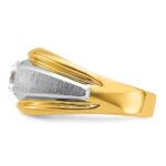 IBGoodman 14k Two-tone 1 carat Lab Grown Diamond VS/SI+ G+ Complete Polished and Brushed Men's Band - Image 3