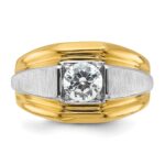 IBGoodman 14k Two-tone 1 carat Lab Grown Diamond VS/SI+ G+ Complete Polished and Brushed Men's Band - Image 4