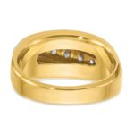 IBGoodman 14k Two-tone Men's Polished and Grooved Graduated 7-Stone Ring Mounting - Image 7