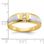 IBGoodman 14k Two-tone Polished and Satin Men's Three Stone Ring Mounting - Image 3
