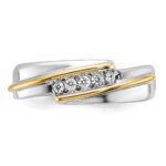 IBGoodman 14k Two-tone Polished Men's Five Stone Ring Mounting - Image 5