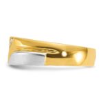 IBGoodman 10k Two-tone Men's Polished Satin and Grooved 3-Stone 1/6 Carat A Quality Diamond Ring - Image 5