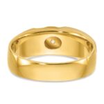 IBGoodman 10k Two-tone Men's Polished Satin and Grooved 3-Stone 1/6 Carat A Quality Diamond Ring - Image 7