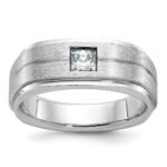 14k White Gold IBGoodman Men's Polished and Satin Diamond Ring Mounting