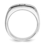 14k White Gold IBGoodman Men's Polished and Satin Diamond Ring Mounting - Image 2