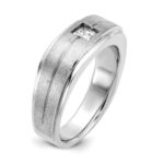 14k White Gold IBGoodman Men's Polished and Satin 3/8 carat Diamond Complete Ring - Image 8