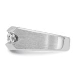 IBGoodman 14k White Gold 1 carat Lab Grown Diamond VS/SI+ G+ Five Stone Complete Polished and Satin Men's Ring - Image 3